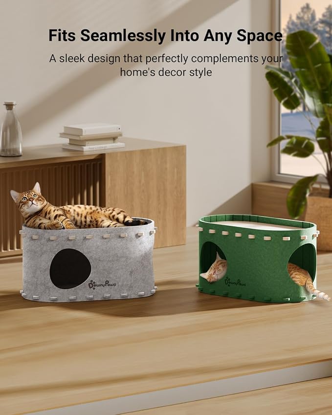 DownyPaws Cat House for Indoor Cats, Cat Bed Cave for Multiple & Large Cats Up - Image 6