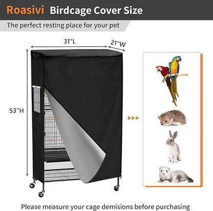 Roasivi Universal Large Birdcage Cover Black Out and Breathable Cages Cover - Image 2