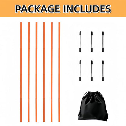 6 Pcs Soccer Agility Poles for Training, 5 FT Adjustable Speed and Agility - Image 2