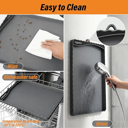 Dog Food Mat 20" x 15", Waterproof Silicone Pet Feeding Mat - Image 7
