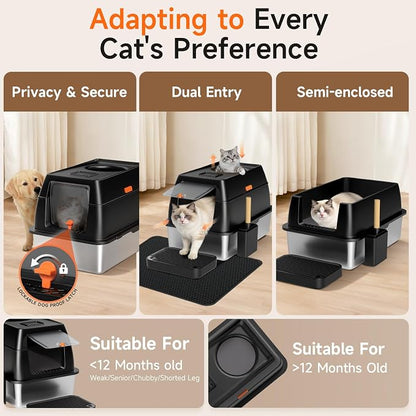 Extra Large Stainless Steel Litter Box - Image 6