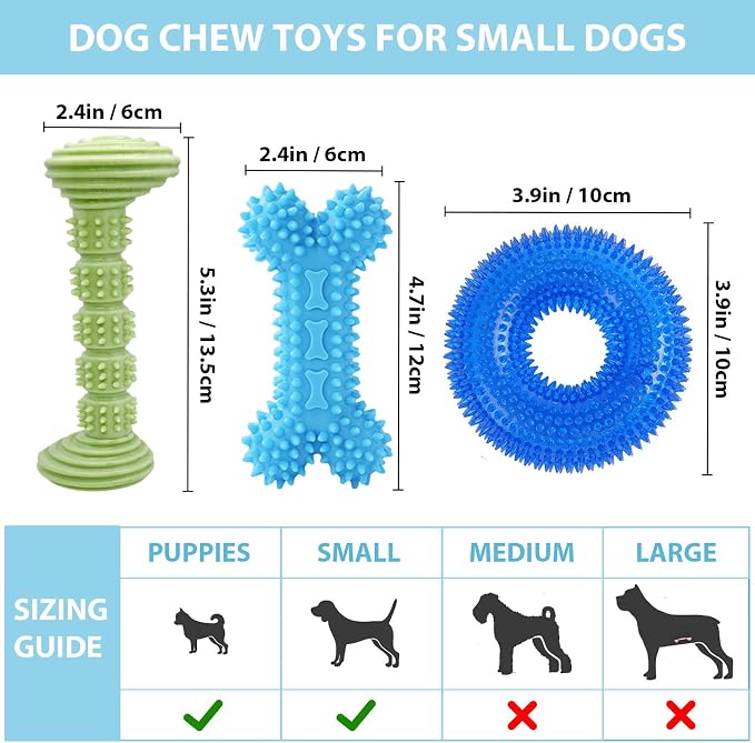 3-Pack Puppy Chew Toys for Teething Relief – Soft & Durable Rubber Toys for - Image 2