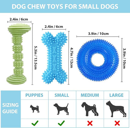 3-Pack Puppy Chew Toys for Teething Relief – Soft & Durable Rubber Toys for - Image 2