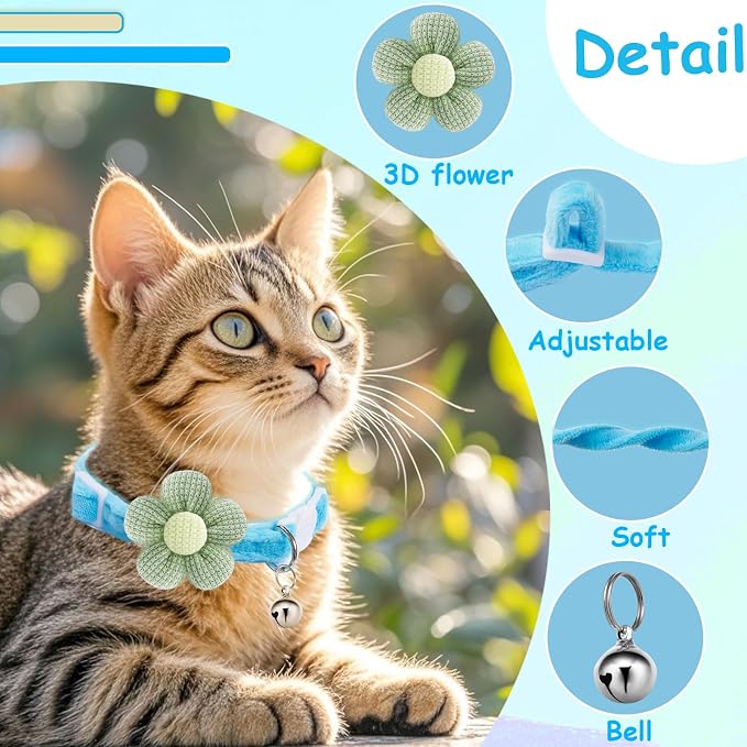 Breakaway Cat Collars with Bells, MUZIEBA Kitten Collar - Image 2