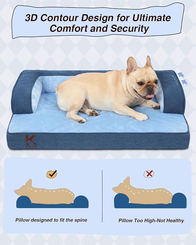 KSIIA Washable Dog Bed Medium Size Senior Dog, Orthopedic Warm Soft Pets Sofa - Image 4