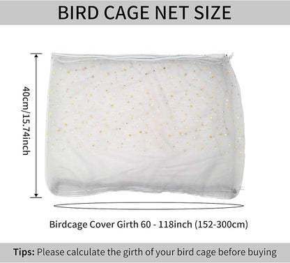 Bird Cage Seed Catcher, 60-118'' Large Bird Cages Cover, 31.5'' H Adjustable - Image 2