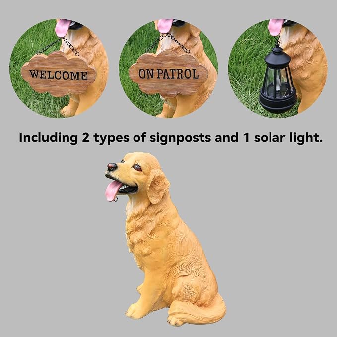 Golden Retriever Statue Outdoor Decorations – Dog Statues Outdoor Sitting - Image 3