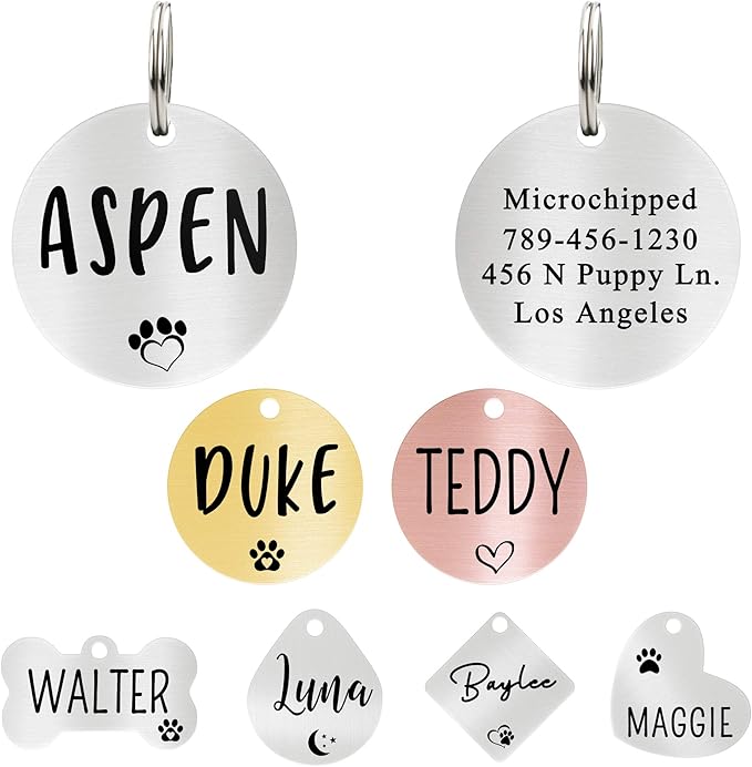 Ultra Joys Dog ID Tag, Custom Dog Tag Personalized Cat Tag, Pet ID Tag by UltraJoys