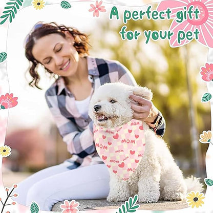 Mother Day Dog Bandanas, I Love Mom Dog Scarf, Accessories - Image 2