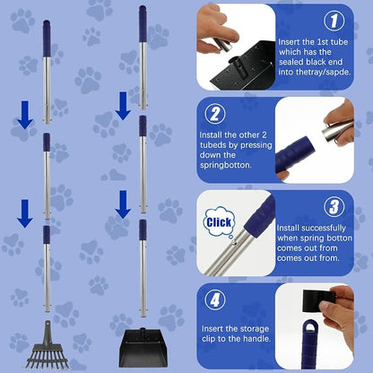 Pooper Scooper for Dogs, Dog Pooper Scooper Long Handle, Height Adjustable Pet - Image 3