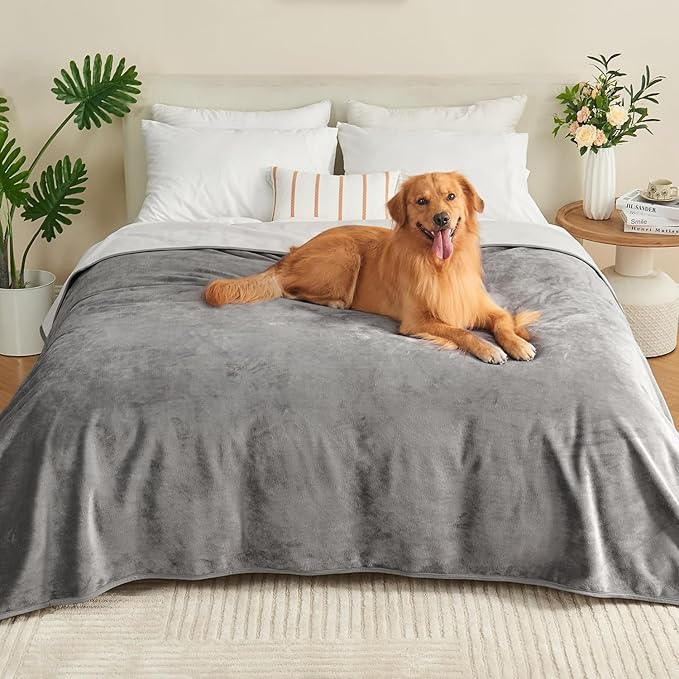 Waterproof Blanket 80"x90" for Adults, Reversible Waterproof Bed Cover for Dogs by Yaning