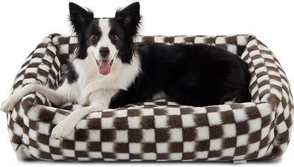 JOEJOY Dog Bed Medium Size Dog, Rectangle Washable Orthopedic Corduroy Fleece by JOEJOY