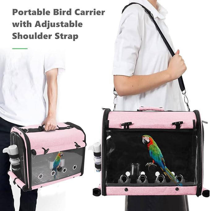 SUERTREE Bird Carrier Bag Bird Travel Cage - Image 4