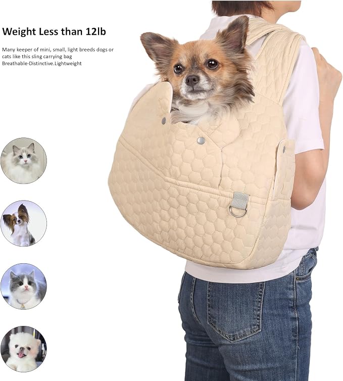 Dog Backpack Carrier for Small Dogs, Cat Carrier Sling, Front Facing Pets Chest - Image 6