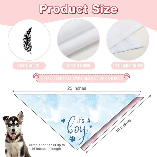 2 Packs It's a Boy and It's a Girl Gender Reveal Dog Bandana Baby Announcement - Image 2