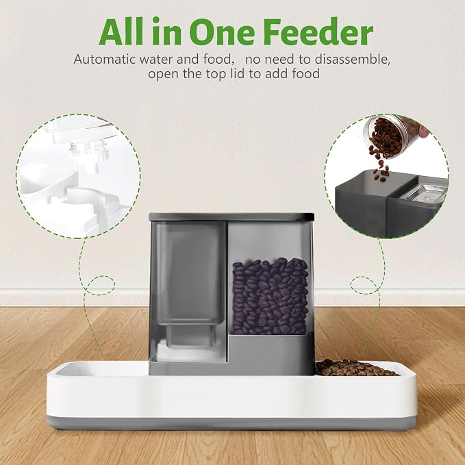Yummy Sam Automatic Small Pet Feeder and Water Dispenser, 2 in 1 Gravity Cat - Image 3