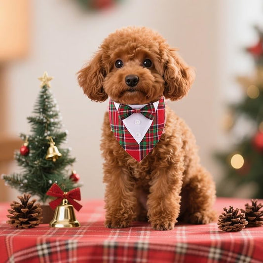 ADOGGYGO Christmas Dog Tuxedo Bandana, Adjustable Christmas Costume - Image 2