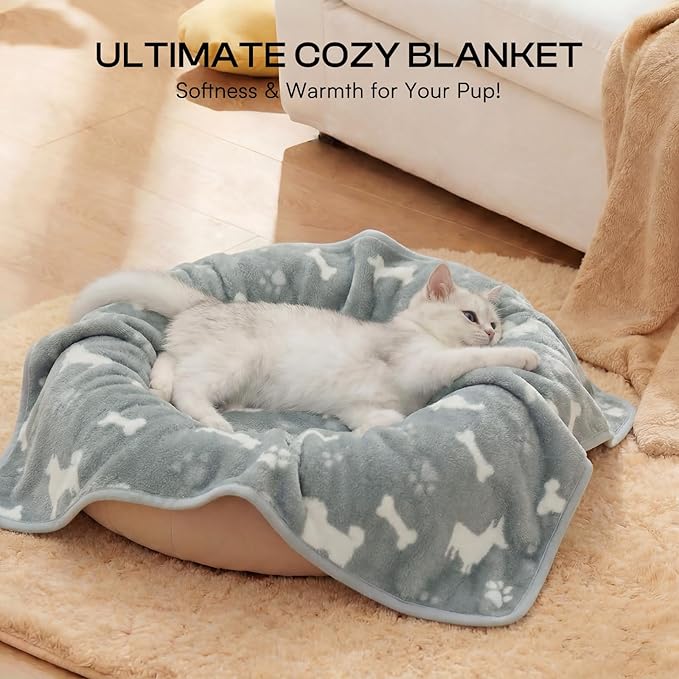 Luciphia 1 Pack 3 Dog Printed Fleece Pet Blankets Washable，Soft Warm Throw - Image 4