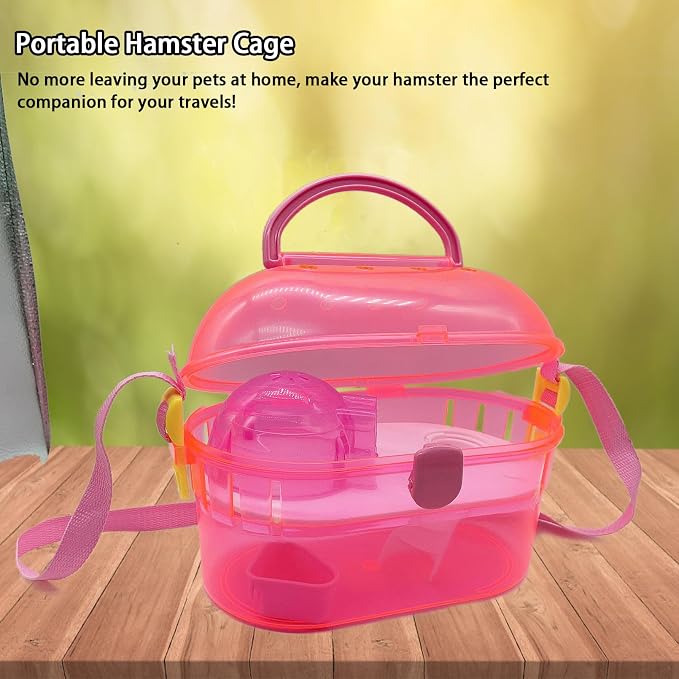kathson Portable Hamster Cage Dwarf Hamster Carry Case Syrian Hamster Carry - Image 7