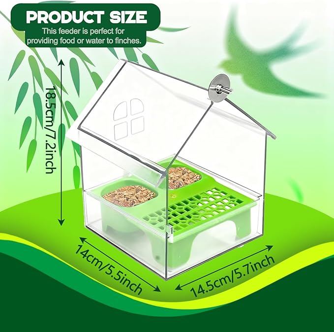 Pull-Out External Parrot Feeder, No Mess Bird Feeder, Decorative Transparent - Image 2