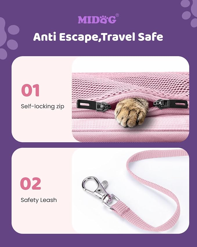 MIDOG Cat Carrier Soft for Small to Medium-Sized Cats, TSA Airline Approved - Image 4