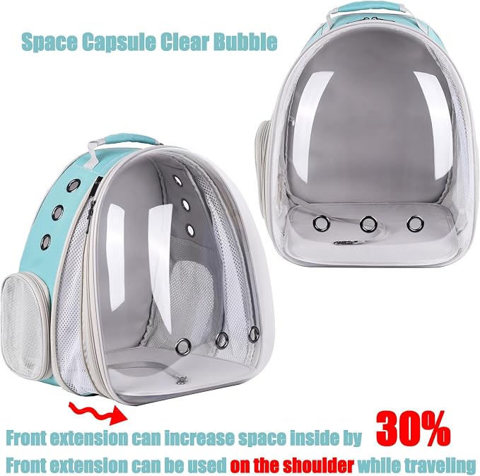 Front Expandable Cat Backpack Carrier, Fit up to 20 lbs, Space Capsule Bubble - Image 3