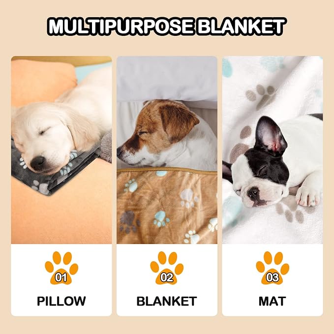 Rezutan Dog Blanket for Large Dogs, Upgraded 3 Pack Dog Cat Flannel Blankets - Image 8