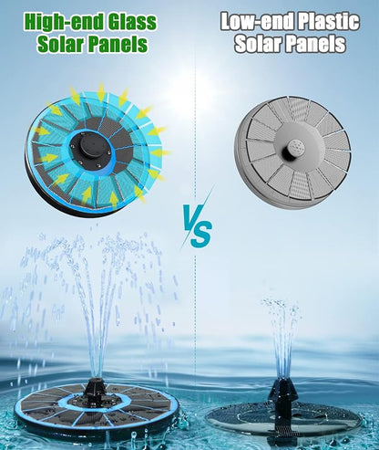 SZMP Solar Fountain Pump Upgraded 100% Glass Panel, 3.5W Solar Powered Fountain - Image 4