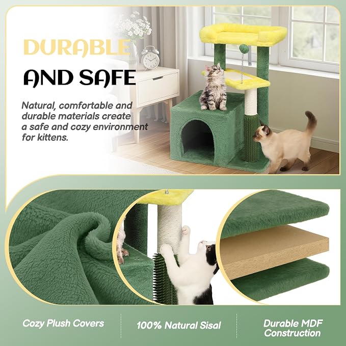 VINGLI Cat Tree, 27 inch Small Cat Tower - Image 3