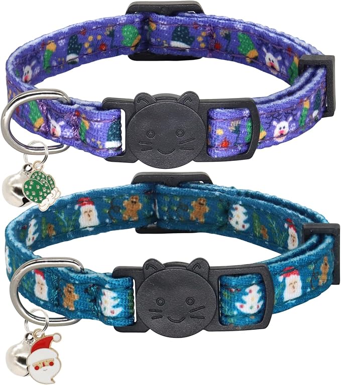 Christmas Cat Collar, Cotton 2 Pack Cat Collar by Giecooh