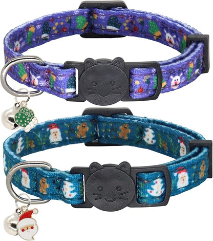 Christmas Cat Collar, Cotton 2 Pack Cat Collar by Giecooh