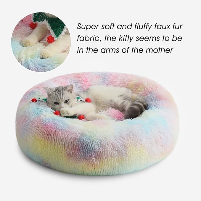 WESTERN HOME WH Calming Dog & Cat Donut Cuddler, Anti-Anxiety Warming Cozy Soft - Image 5