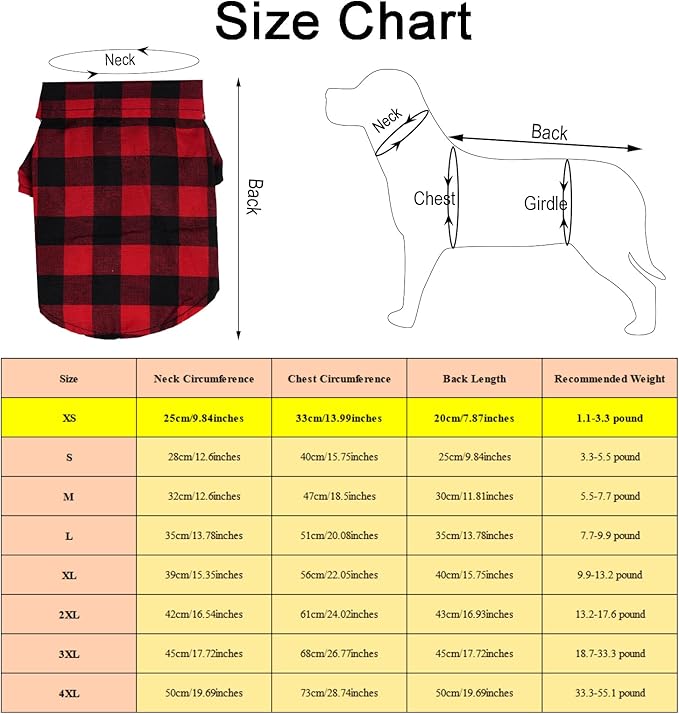 Tongcloud 3 Pack Plaid Puppy Cat Shirt - Image 3