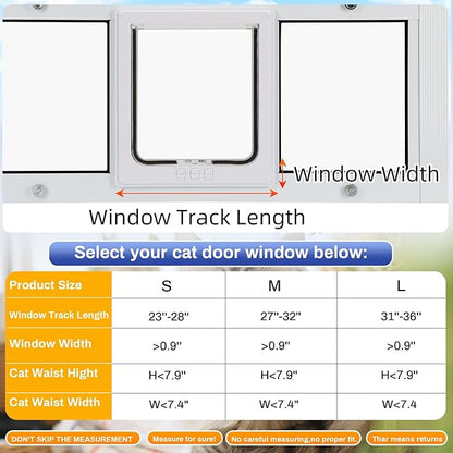 Full Size Window Pet Door for Cats & Small Dogs 31"-36" Various Sliding Windows - Image 2