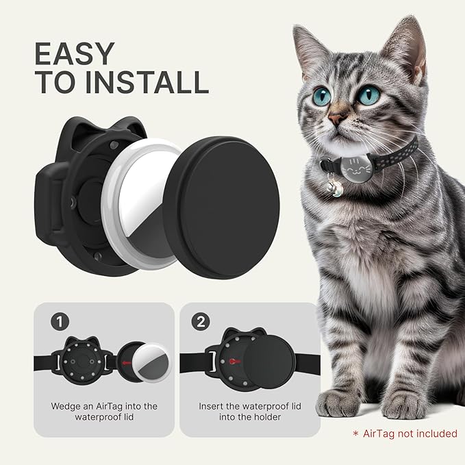 Waterproof Airtag Cat Collar, Breakaway Cat Airtag Collar - Image 8
