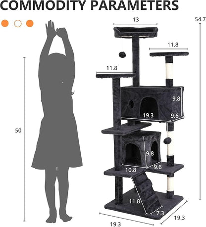 Cat Tree for Indoor Cats, Space Saving Cat Activity Center, Durable Pet Play - Image 6