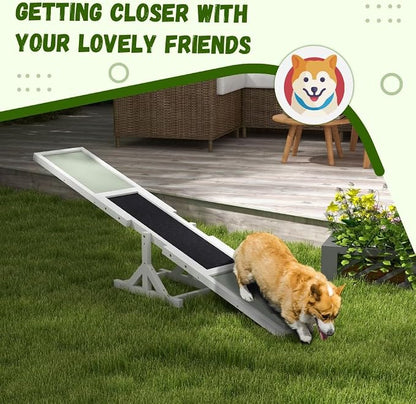 71" Dog Agility Seesaw Outdoor for Training and Exercise, Wooden Platform Dog - Image 5