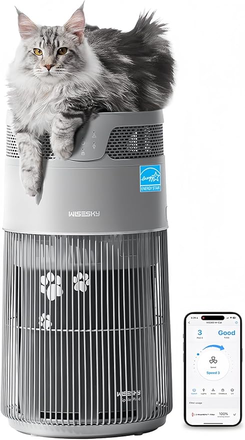 WiseSky Pet Air Purifier for Cat Owners, High-Efficiency Air Purifier for Cat by WISESKY
