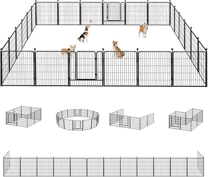 Dog Playpen 32 inch 24 Panels Indoor Outdoor Dog Pen by Jhsomdr