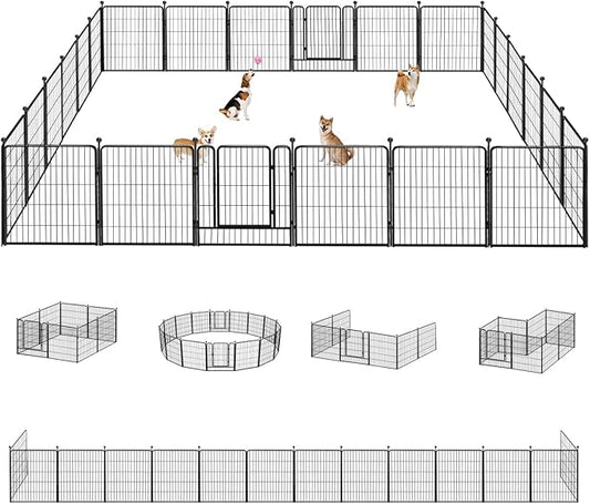 Dog Playpen 32 inch 24 Panels Indoor Outdoor Dog Pen by Jhsomdr