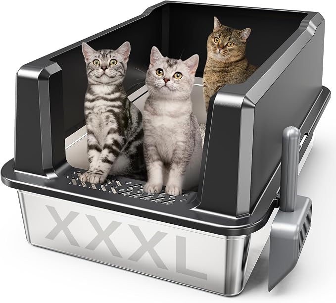 XXL Stainless Steel Cat Litter Box by CatLitterBox