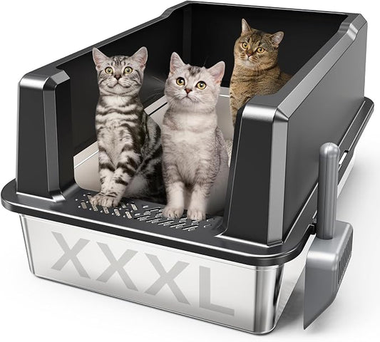 XXL Stainless Steel Cat Litter Box by CatLitterBox