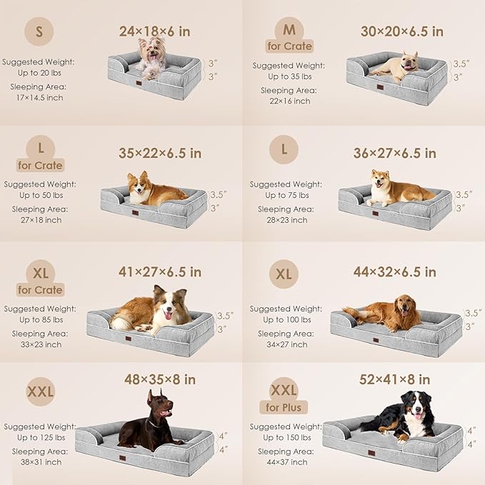 EHEYCIGA Orthopedic Dog Beds Large Sized Dog, Waterproof Memory Foam Pet Bed - Image 2