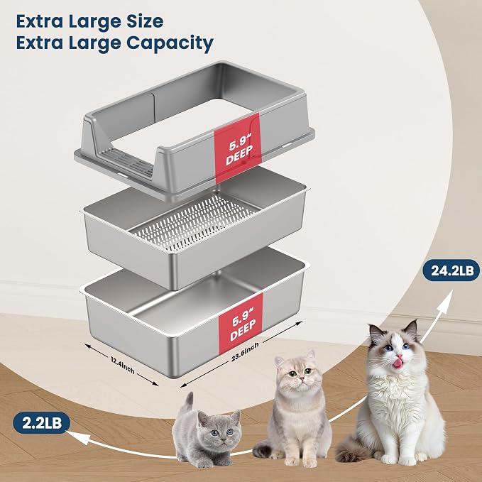 Stainless Steel Sifting Litter Box - Image 6