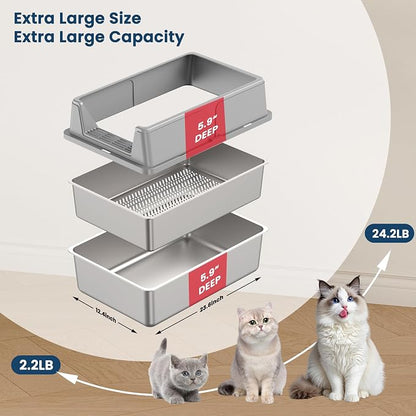 Stainless Steel Sifting Litter Box - Image 6