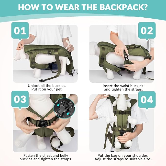 Dog Carrier Backpacks, Adjustable Dog Backpack Carrier, Legs Out Easy-fit Dog - Image 5