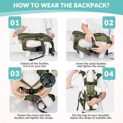 Dog Carrier Backpacks, Adjustable Dog Backpack Carrier, Legs Out Easy-fit Dog - Image 5