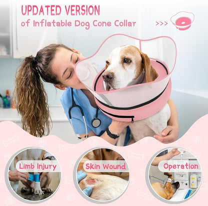 Supet Raised Inflatable Dog Cone Collar to Stop Licking, Soft Dog Cone - Image 2