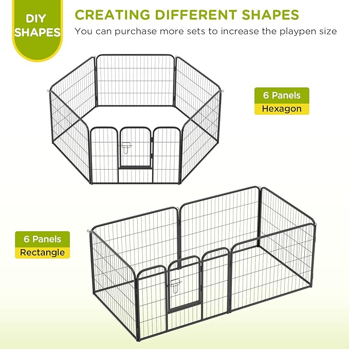 BestPet | Dog Playpen | 24 Inch, 6 Panels | Heavy Duty Metal Pet Exercise Pen | - Image 4