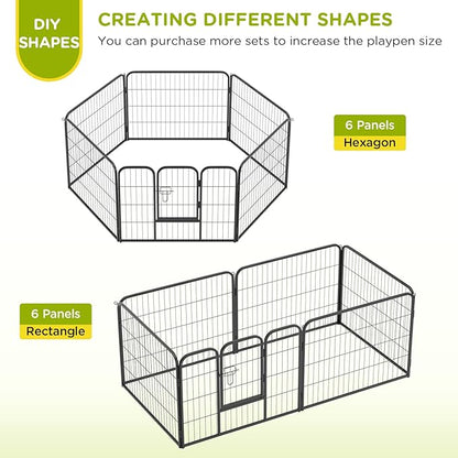BestPet | Dog Playpen | 24 Inch, 6 Panels | Heavy Duty Metal Pet Exercise Pen | - Image 4